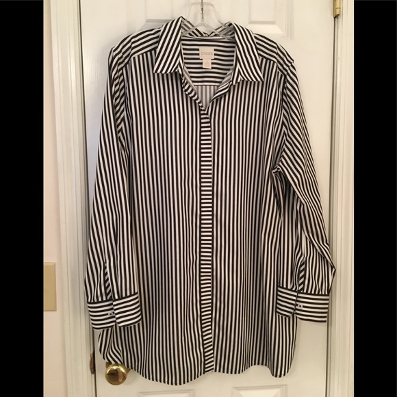 Chico's Tops - Chico’s No iron cotton blouse popover Size XL 3